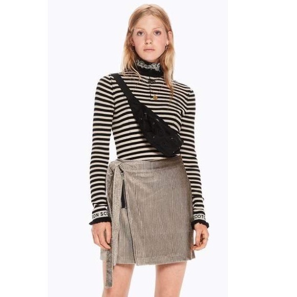 Scotch & Soda Velvet Corduroy Mini Wrap Skirt - Picture 2 of 14